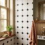 Cotswolds English White Matt Octagon Ceramic Wall Tile 150x150mm with Parliament Black Taco (Insert)